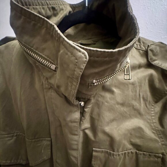 🪖 H&M Cotton Utility Jacket | Size 14 | Khaki Green - Picture 3 of 5